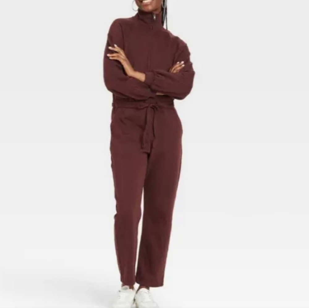 NWT Universal Thread Jumpsuit Pantsuit Sweats Brown Women’s Size XSmall - Picture 1 of 5